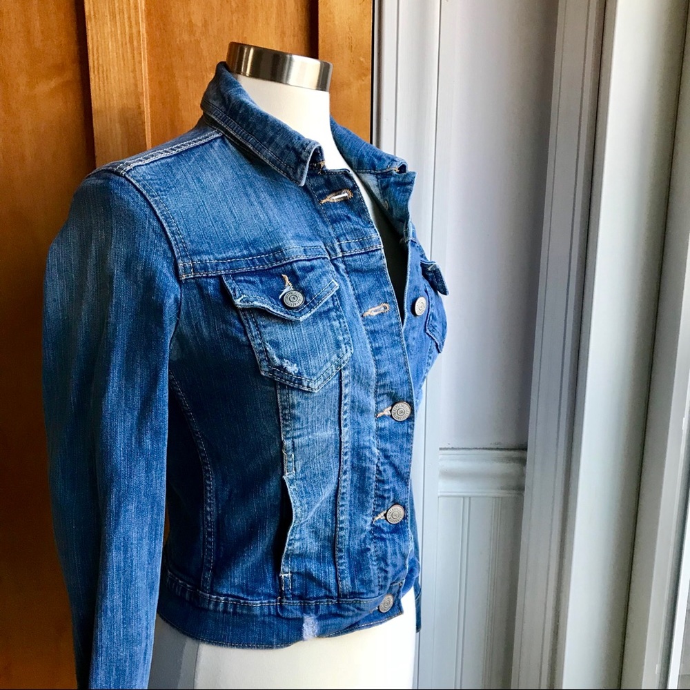 Aeropostale Distressed Cropped Jean Jacket *J10 - Picture 1 of 8